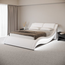 Achaia upholstered low profile sleigh deals bed